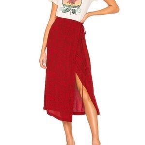 Free People Yasmin Wrap Midi Skirt